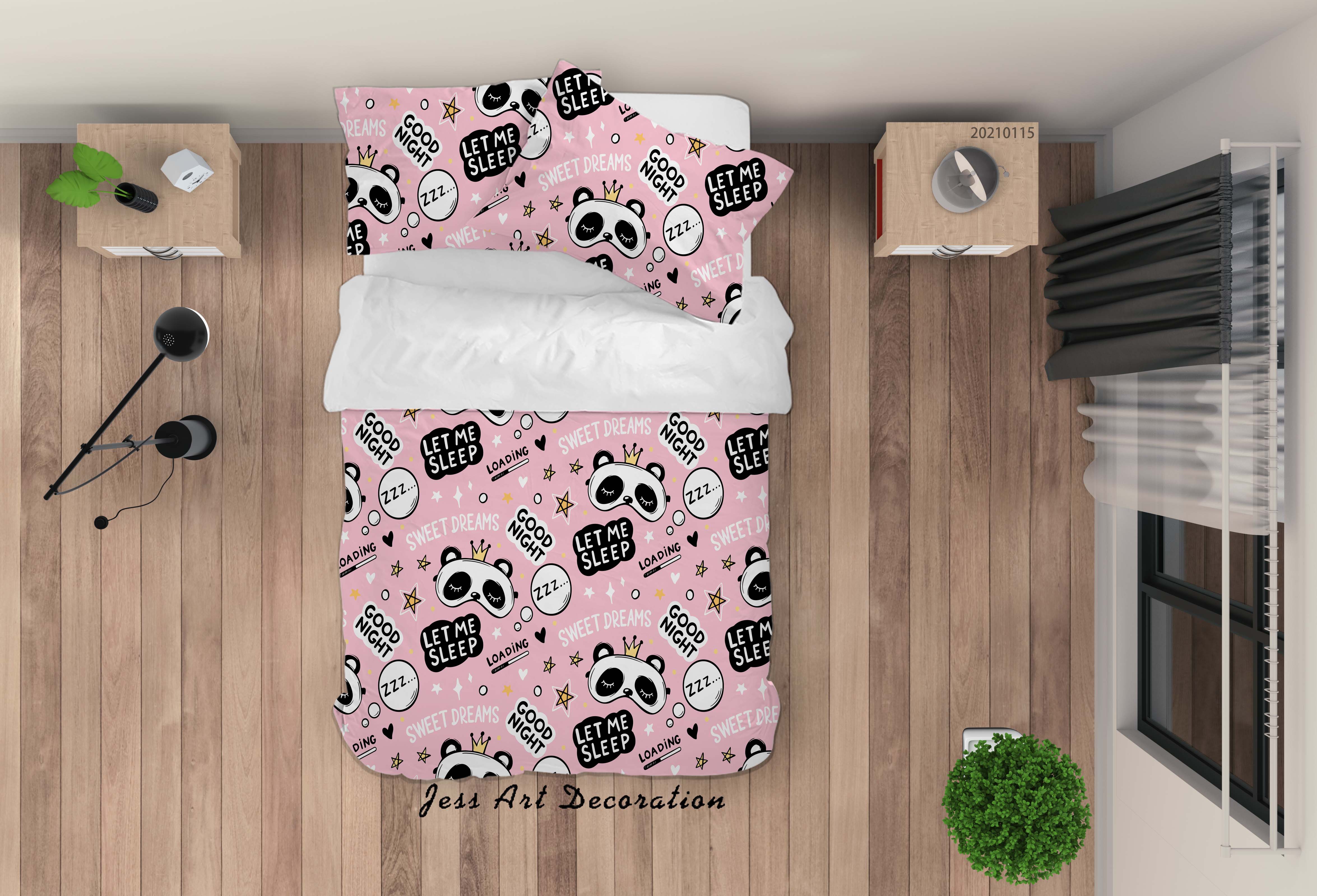 3D Cartoon Pink Animal Panda Quilt Cover Set Bedding Set Duvet Cover Pillowcases 11