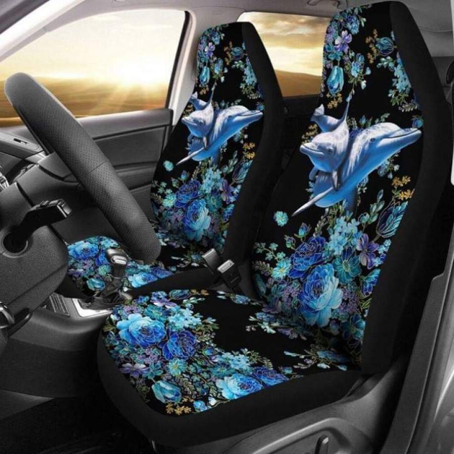 DOLPHIN FLOWER GOLD METALLIC CAR SEAT NAL