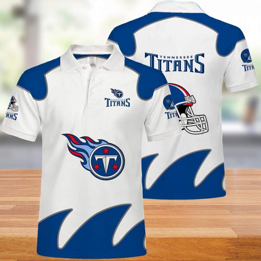 Tennessee Titans Polo T-Shirt 3D All Over Prints White