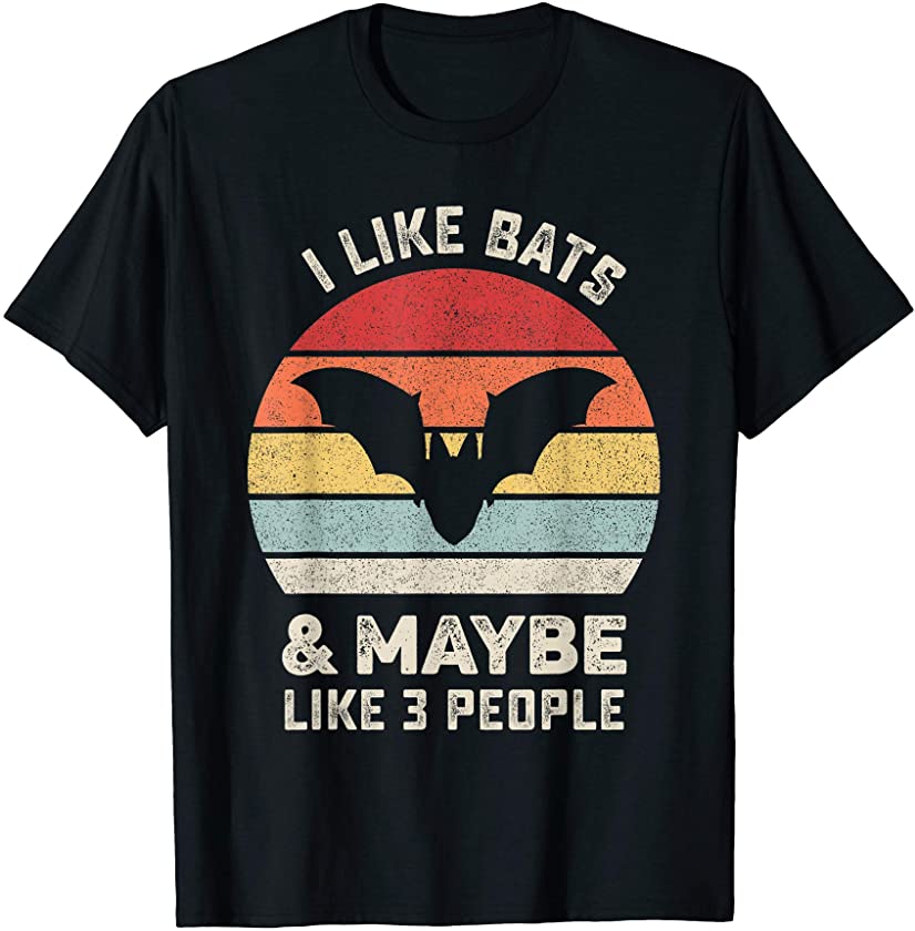 Retro I Like Bats Shirt Animal Bat Lover Gift Vintage T-Shirt