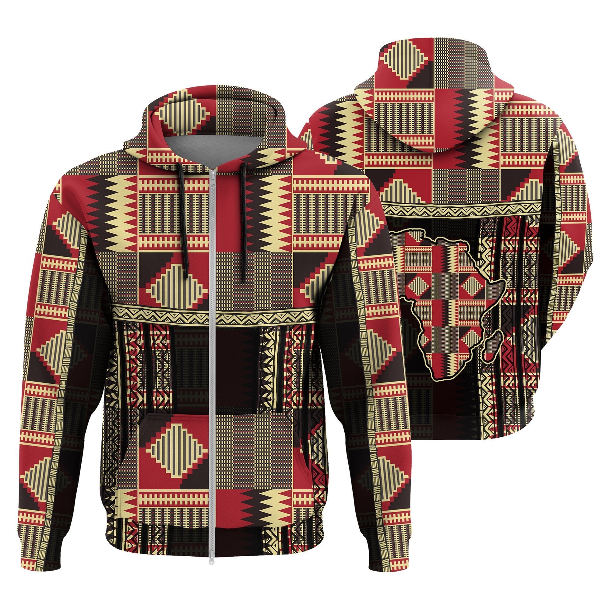 Greek Life Hoodie – Family Unity Kente Zip Hoodie