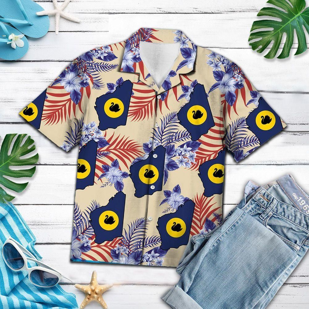 Western Australia Proud Cream Aloha Hawaiian Shirt Colorful Short Sleeve Summer Beach Casual Shirt For Men And Women