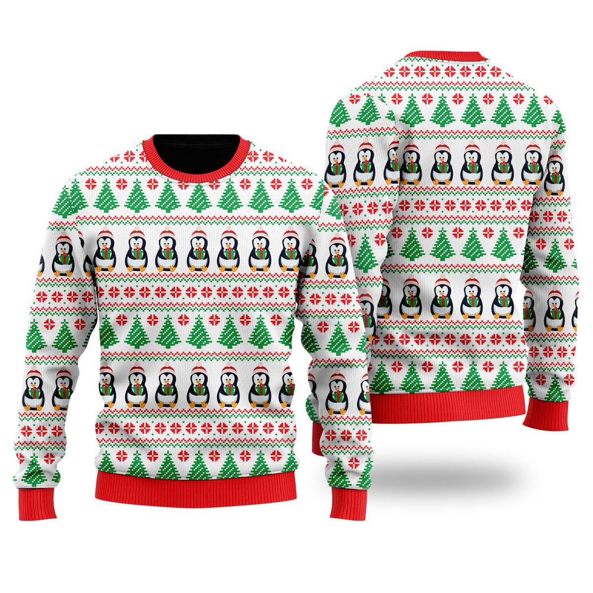 Merry Treemas Penguins Ugly Christmas Sweater | For Men & Women | Uh2068