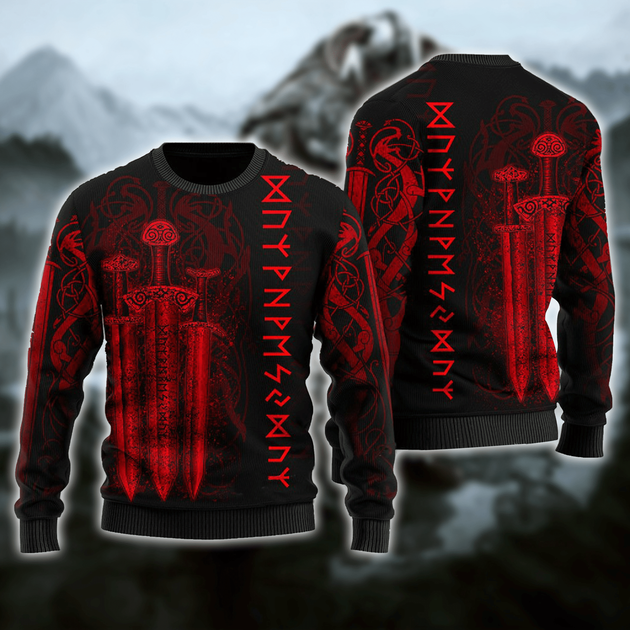 Viking Sword Ugly Christmas Sweater | For Men & Women | Adult | Us5414