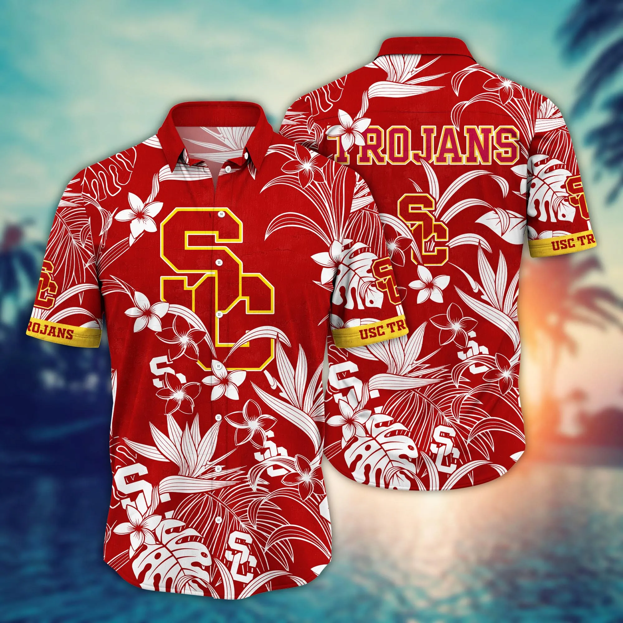 Usc Trojans NCCA Hawaiian Shirt Umbrellas (For Sun)Time Aloha Shirt