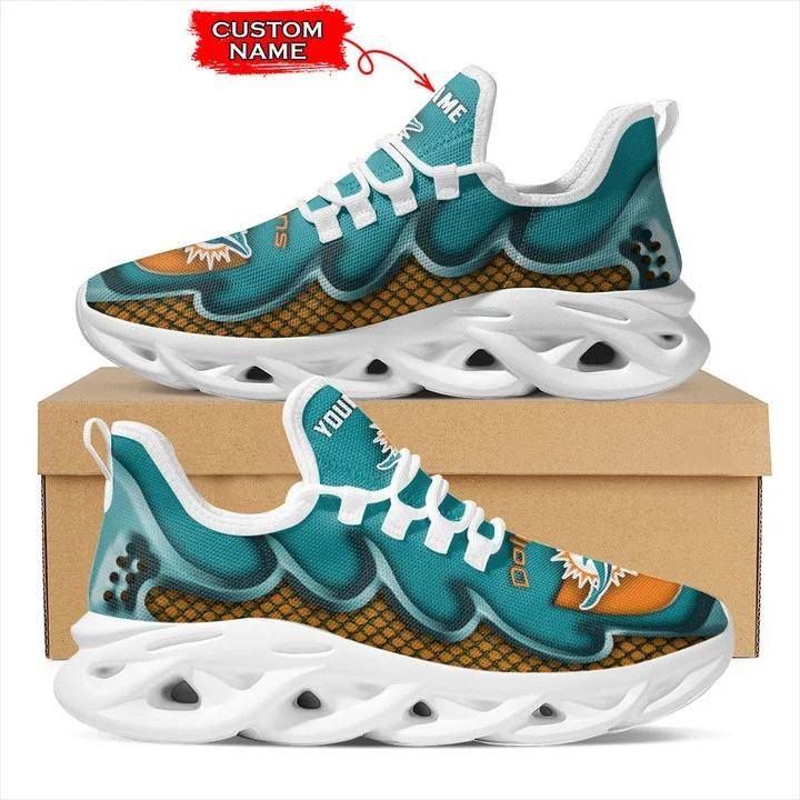 Miami Dolphins Personalized Yezy Running Sneakers Bg413