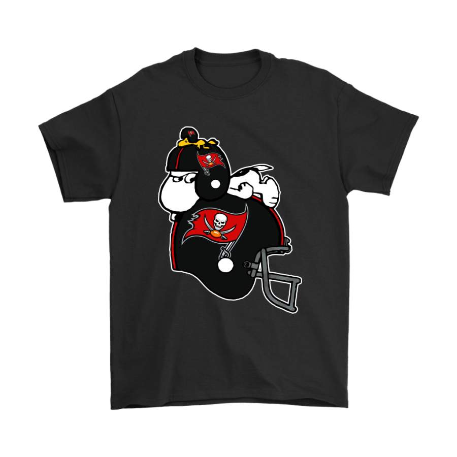 Snoopy And Woodstock Resting On Tampa Bay Buccaneers Helmet Shirts ...