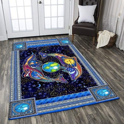 Dolphin Hippie Sku 262293 Area Rug Living Room Rug Home Decor Carpets