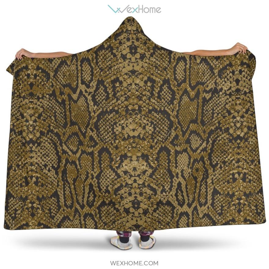 Snake Skin Pattern Hooded Blanket