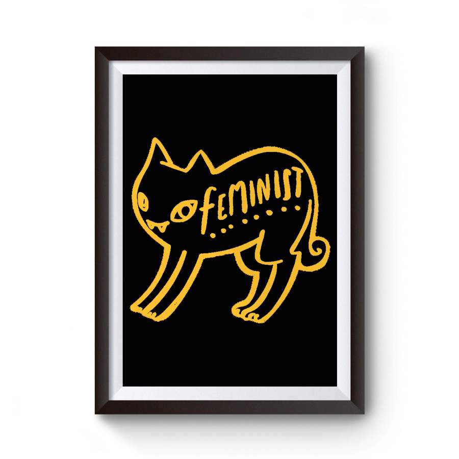 Black Cat Feminist Witchy Woman Society Cat Love Black Magic Kitten Poster