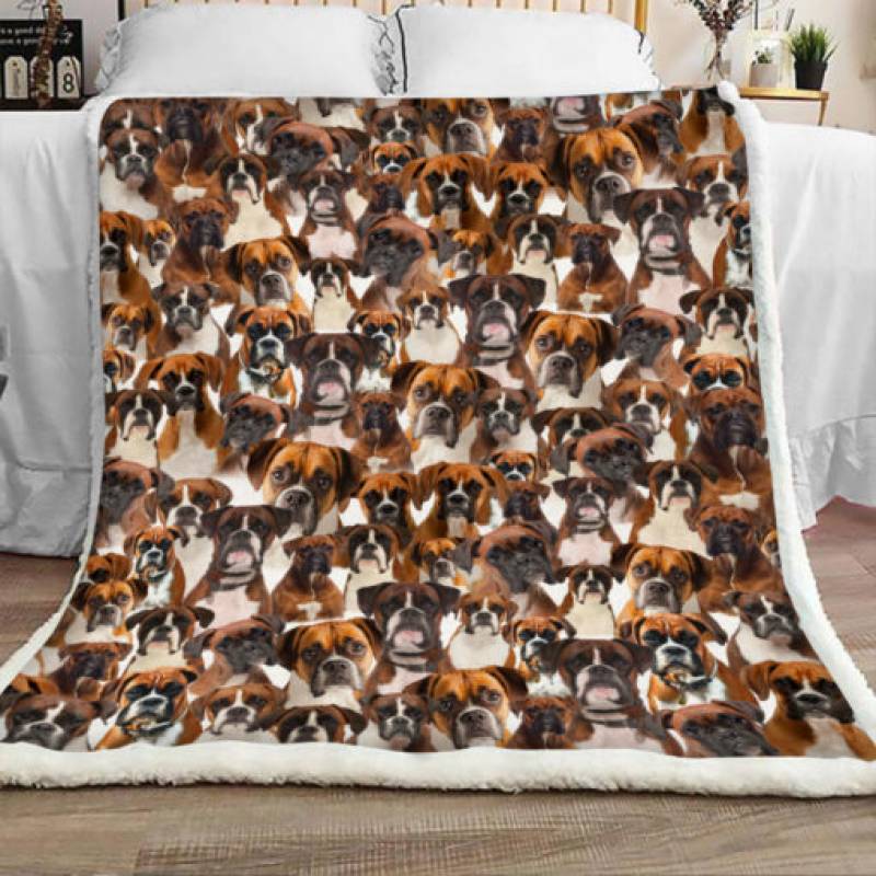 Boxer Dog Sherpa Blanket JR1002 69O56