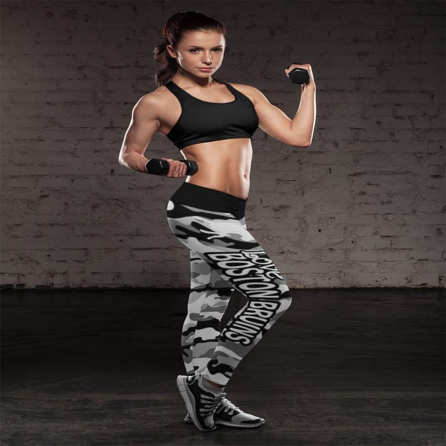 Camo Sporty Trending Fashion Fabulous Boston Bruins Leggings