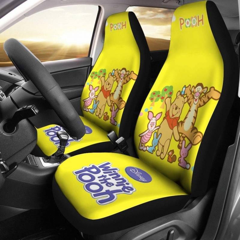 Funny Pooh & Tiger & Piglet Winnie The Pooh Car Seat Covers set of 2