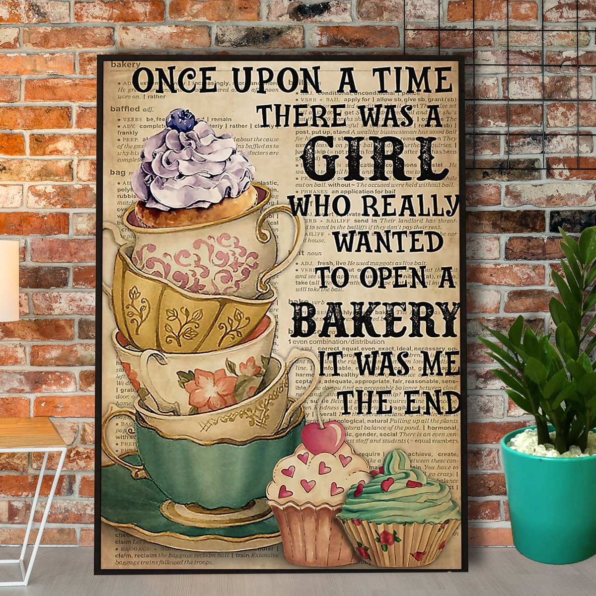 Baking A Girl Who Really Wanted To Open A Bakery Vintage Poster No Frame