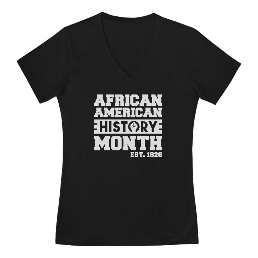 African American History Month V-Neck Fitted Women T-Shirt