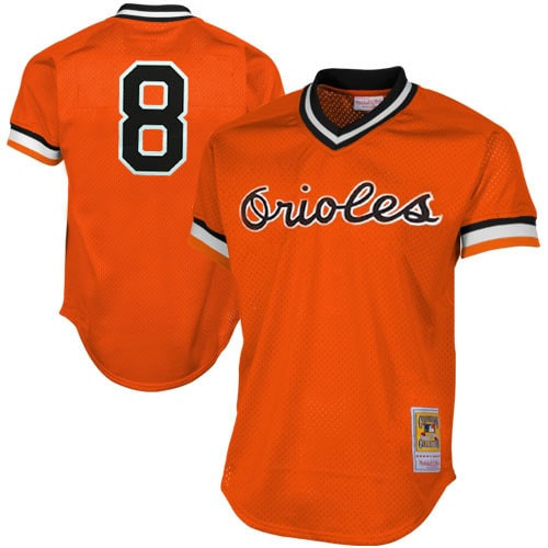 Cal Ripken Jr Baltimore Orioles Mitchell And Ness 1988 Authentic Cooperstown Collection Mesh Batting Practice Jersey Orange MLB