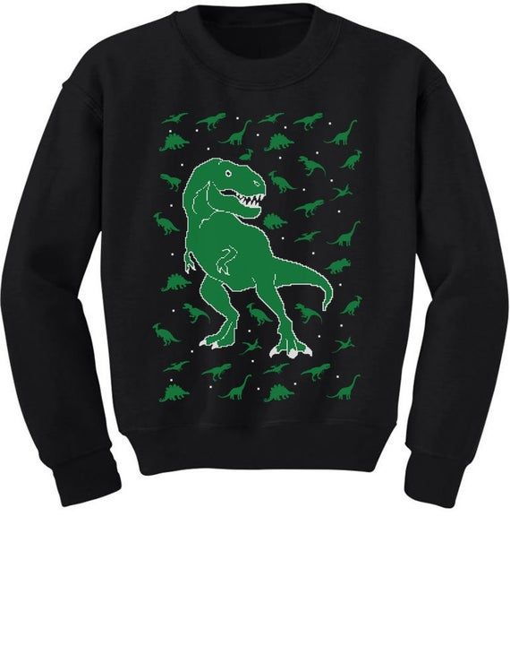 Chaos Dinosaur Ugly Christmas Youth Crewneck Sweatshirt