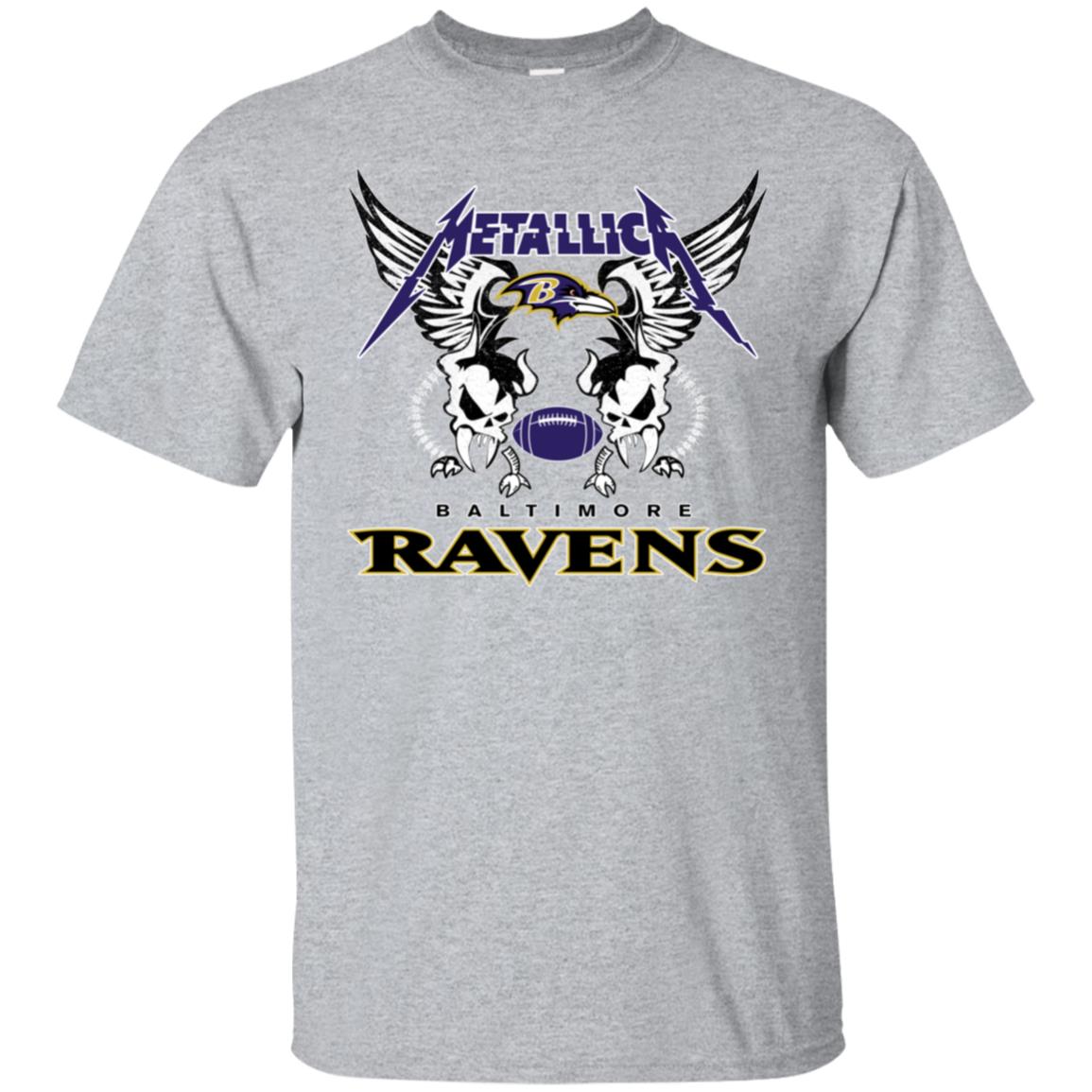 Baltimore Ravens Metallica Heavy Metal Football Tshirt | Rook Brand Clothing