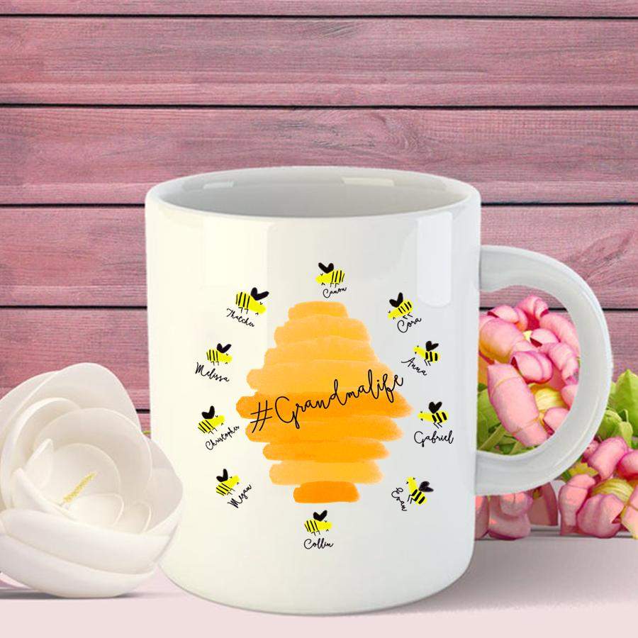 PERSONALIZED GRANDMA   BEE KIDS NAMES SHIRT