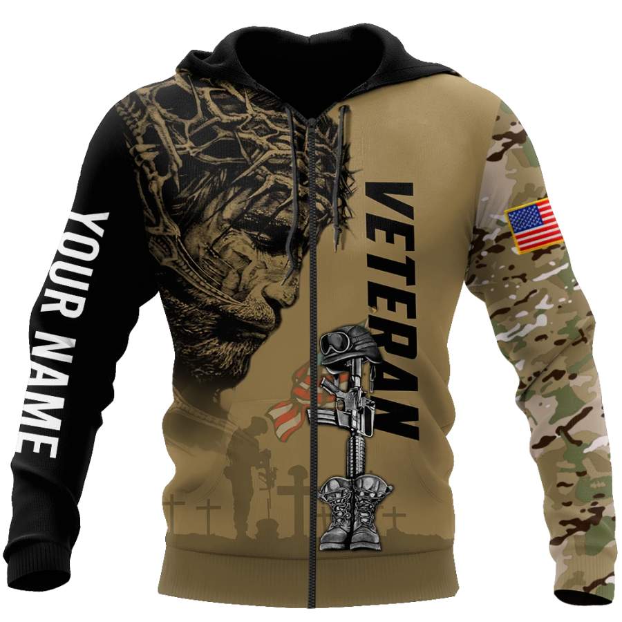 American Veteran Jesus Customize 3d all over printed shirts for men and women AM190601