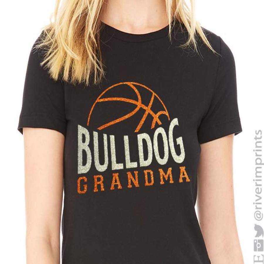 BASKETBALL GRANDMA Personalized Glittery Cotton Tee