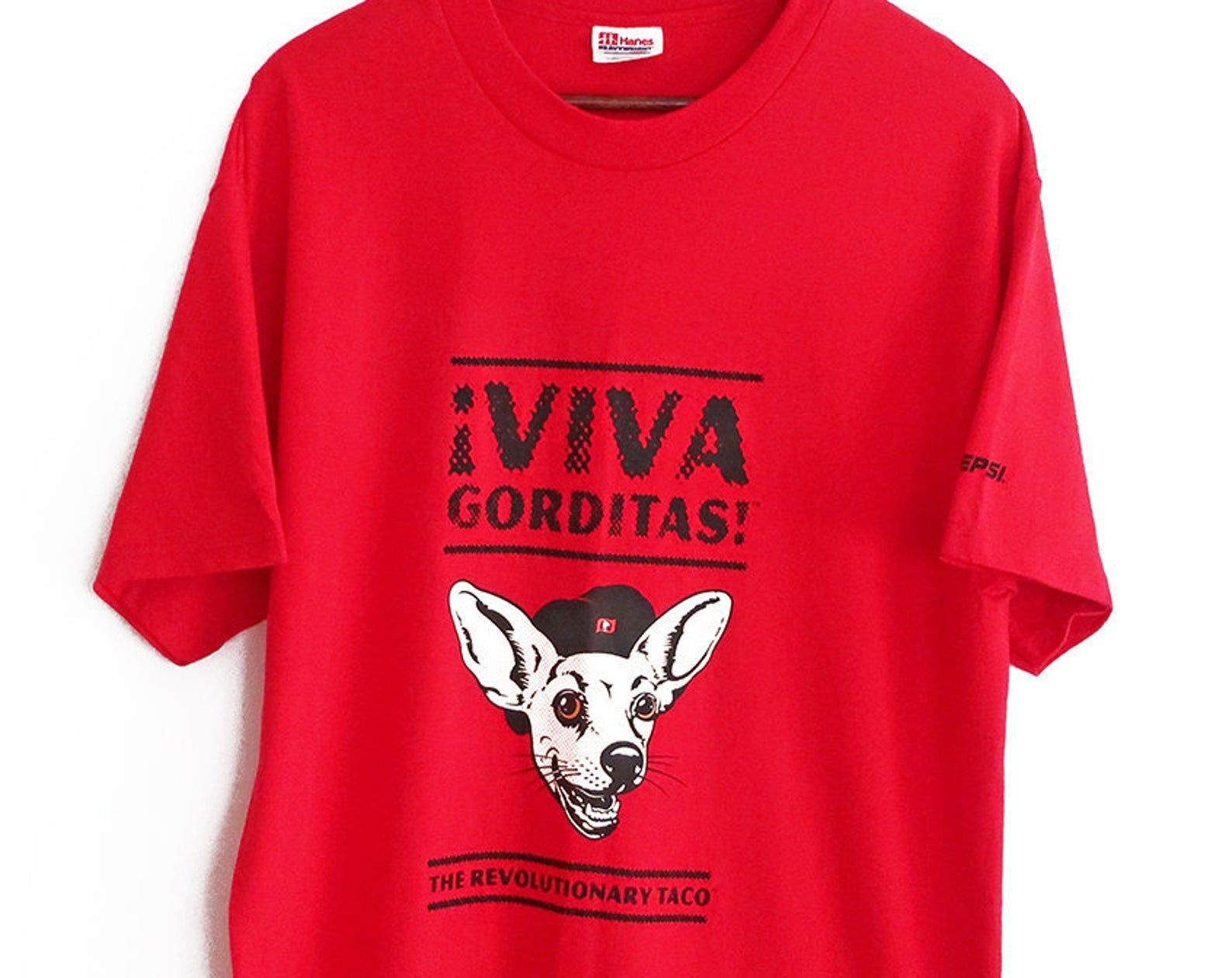 Vintage T Shirt / Taco Bell Shirt / 90S T Shirt / 1990S Red Taco Bell Yo Quero Taco Bell Chihuahua Red T Shirt
