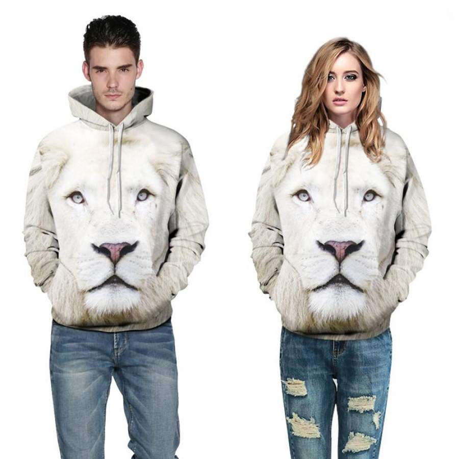 3D Print Hoodie – Realistic Lion Pattern Pullover Hoodie ICK030