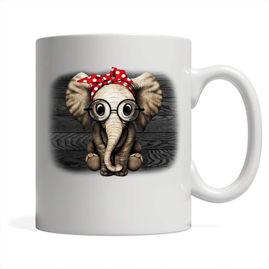 Farmer Happy Elephant, Christmas Gift, Xmas – Full-Wrap Coffee White Mug