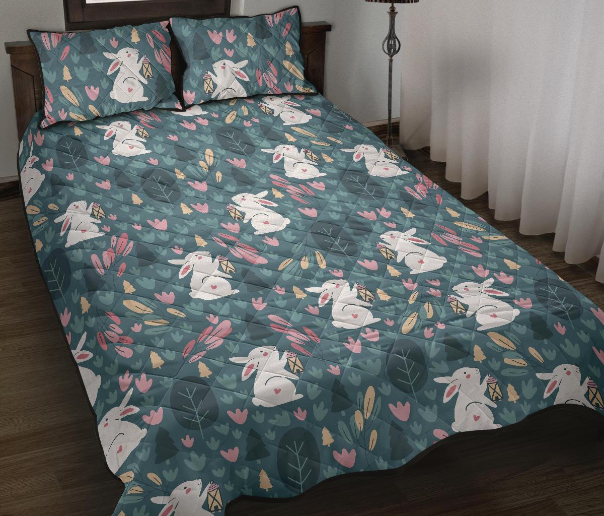 Cute rabbit pattern Quilt Bed Set