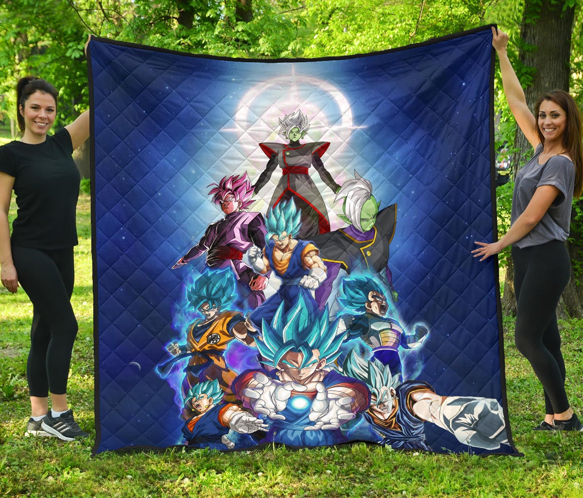 Dragon Ball Anime Db Goku Vs Villains Blue Sky Theme Premium Quilt Blanket