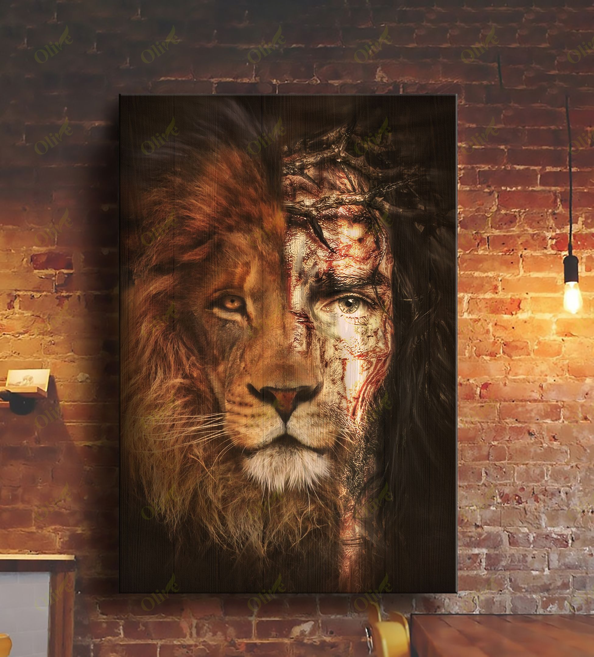 Jesus Lion Of Judah Easter Portrait Poster & Canvas Gift For Friend Family Home Decor Wall Art Visual Art