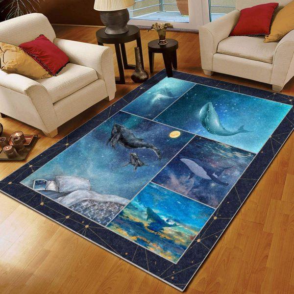 Whale Art Home Decor Rectangle Area Rug 23