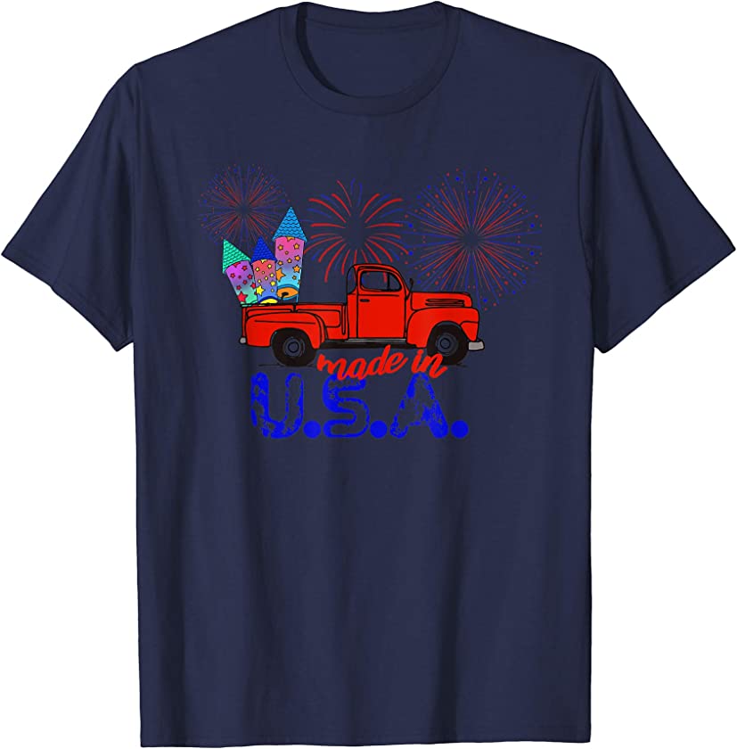 4th July Vintage truck made in the U.S.A. fireworks T-Shirt