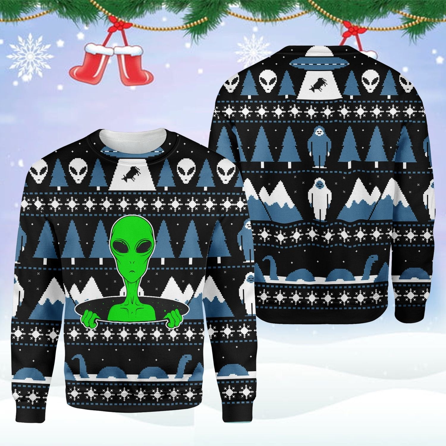 Alien Ugly Christmas Sweater | For Men & Women | Adult | Us3441