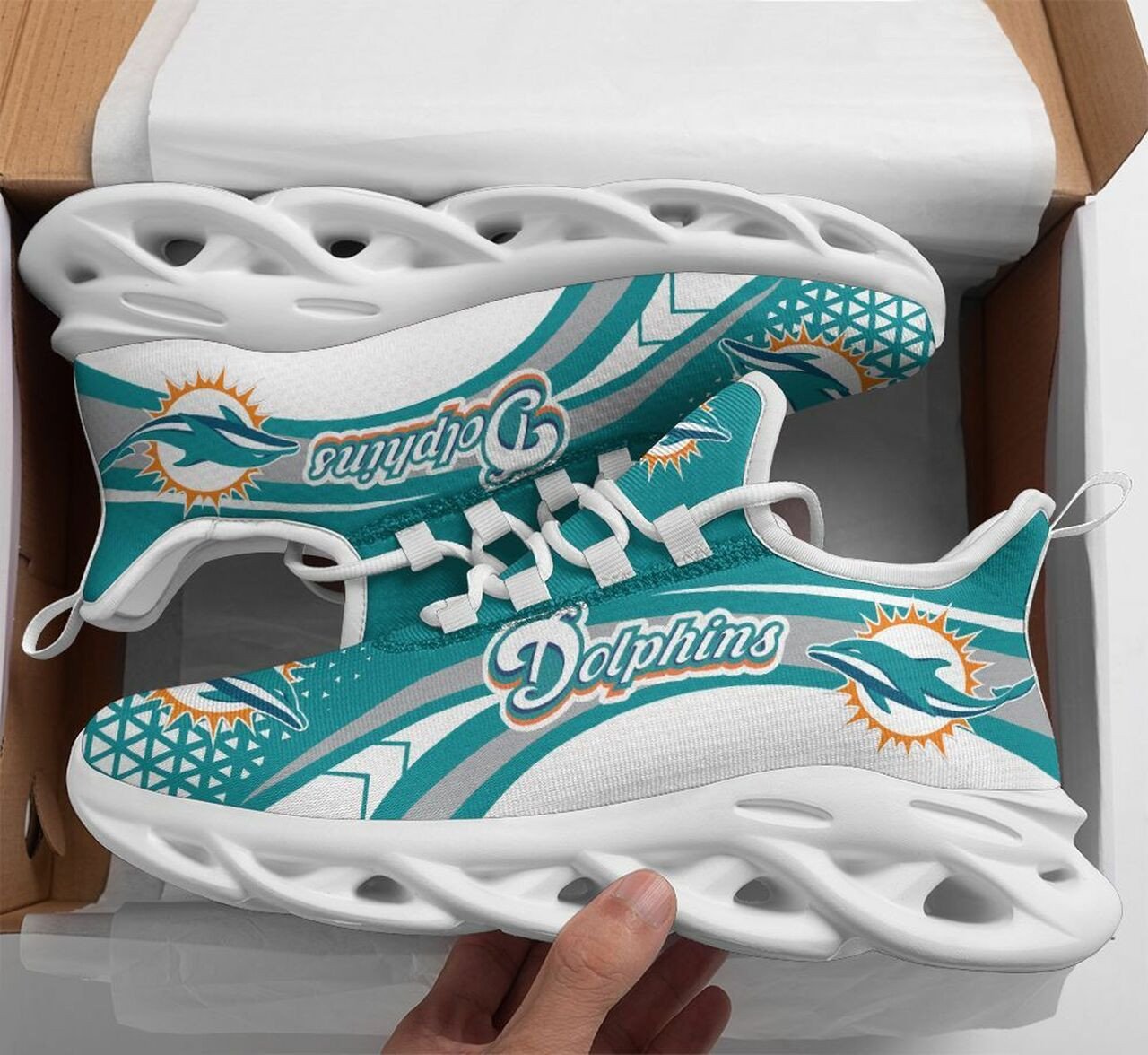 Miami Dolphins Yezy Running Sneakers Art 1979