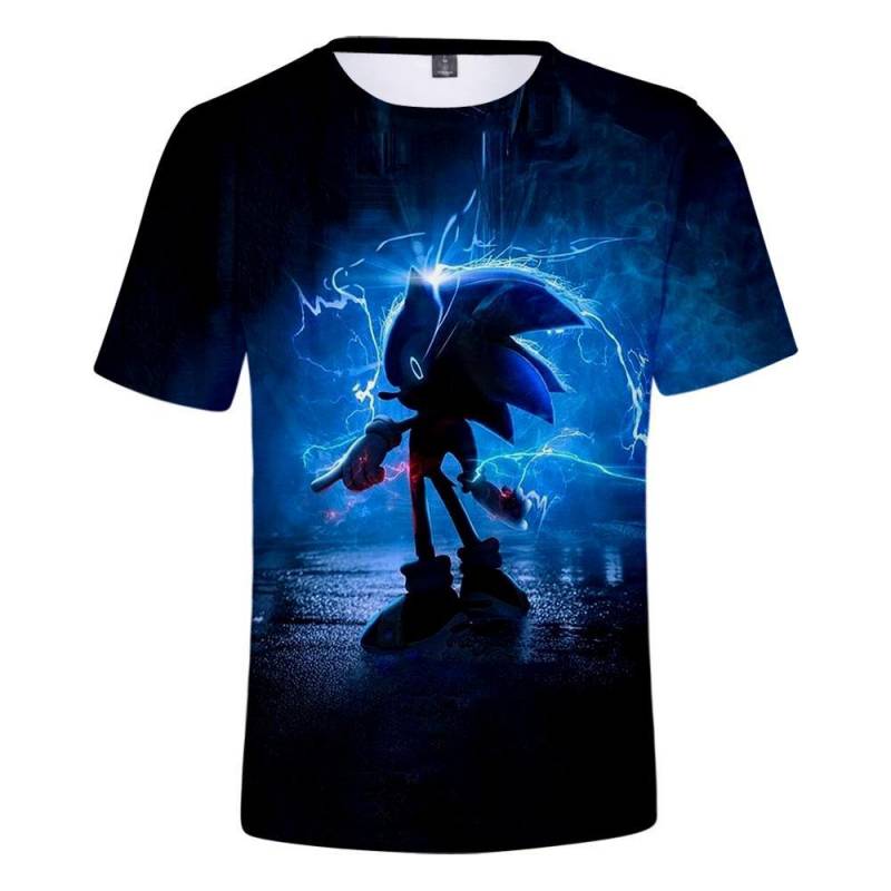 Sonic the Hedgehog T-shirt Cartoon Print Tees  Short Top