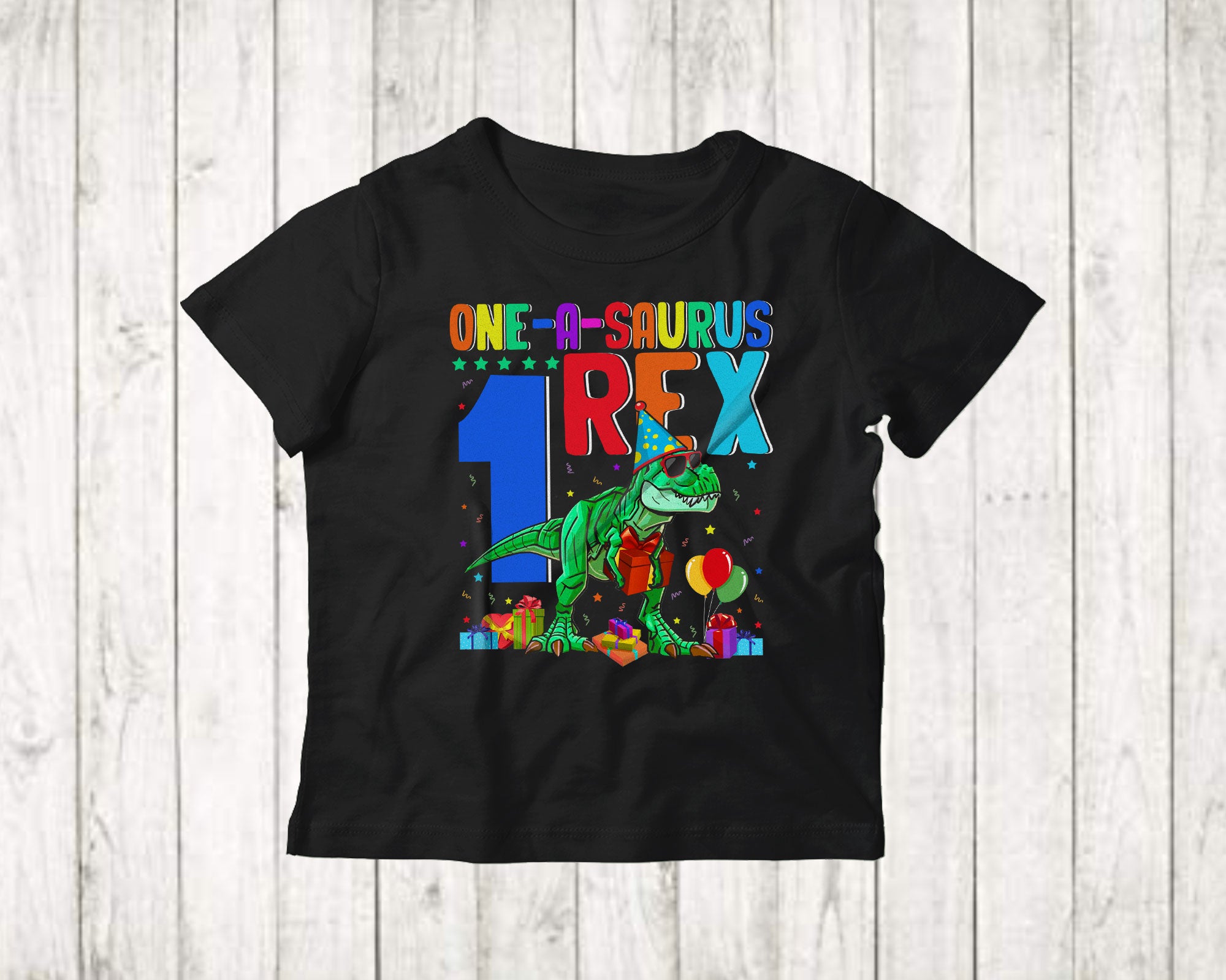 Birthday T-Rex Shirt One-A-Saurus 1 Rex Cute 1St Birthday Boy Kids Dinosaur T-Rex Lover Gifts T-Shirt