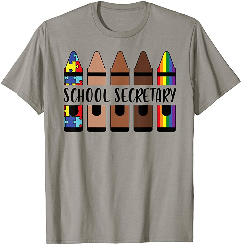 Tu Pencil Puzzle Autism Melanin LGBT Pride School Secretary T-Shirt