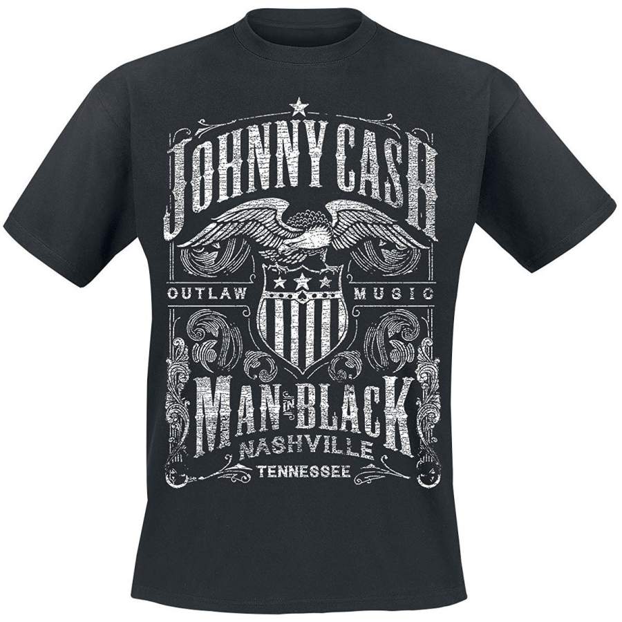 Johnny Cash Outlaw Music T-Shirt Men Fashion Cotton T-Shirts