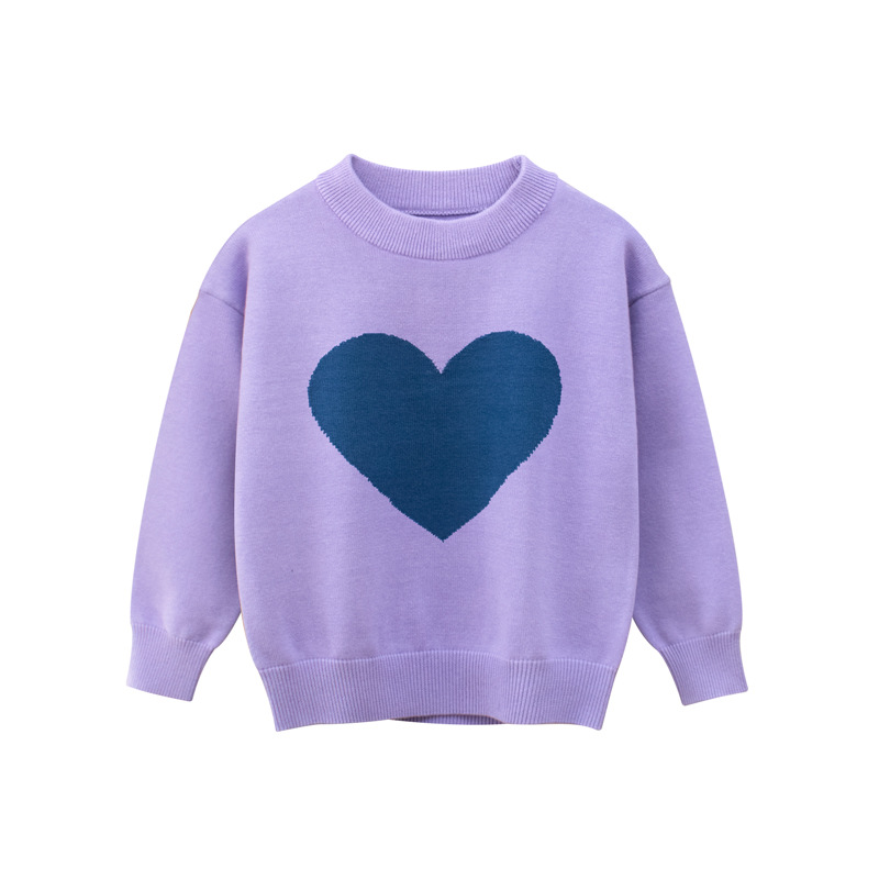 2022 Spring Autumn Children Sweater for Girls Clothes 100% Cotton Heart Novelty Kid’s knit Sweater Casual Sport Sweaters alx