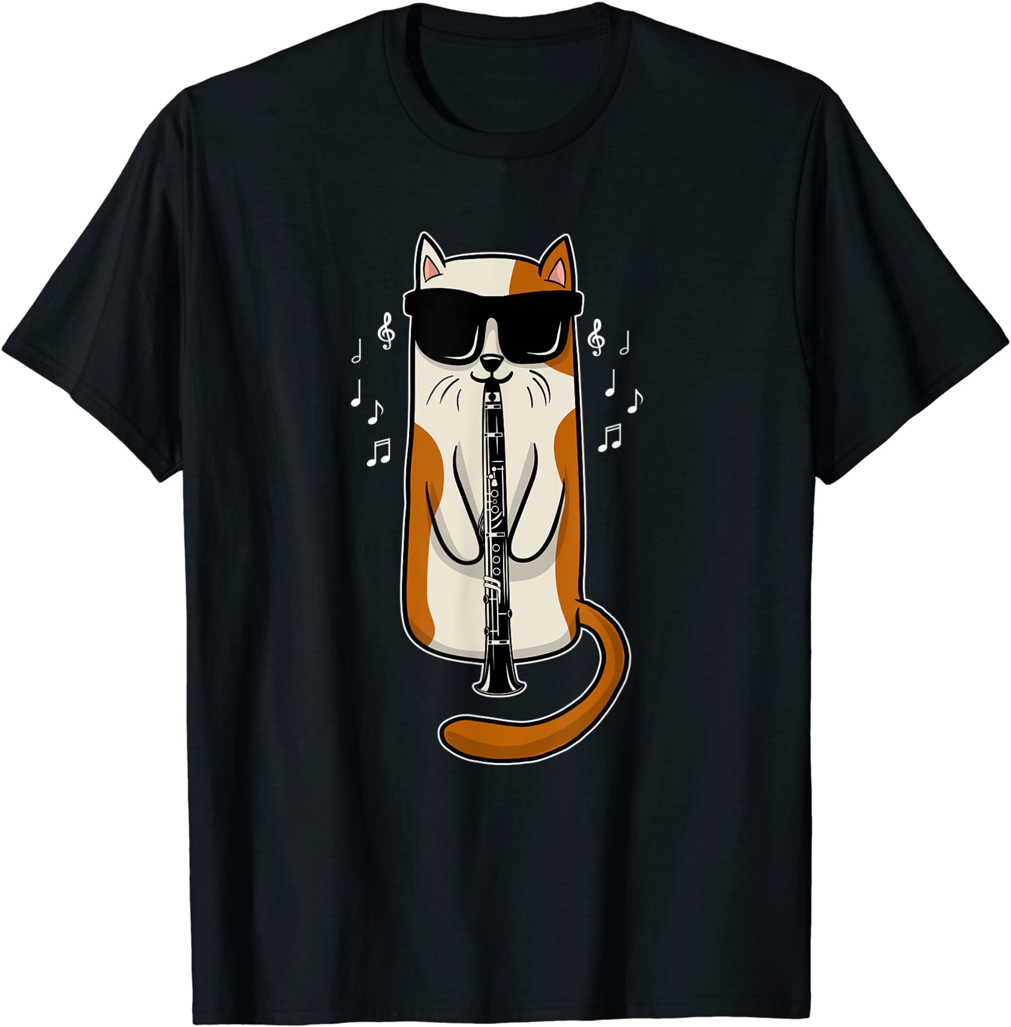 Clarinet Cat Musician Kitty Musical Instrument Reed Gift T-Shirt