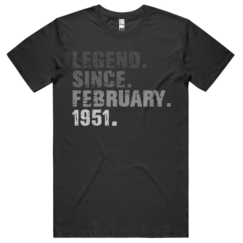 70th Bday Vintage Legend Since February 1951 70 Years Old Unisex Shirt