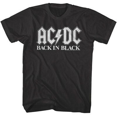 Acdc Back In Black Vintage Album Cover  T Shirt Metal Rock Band Tour Merch 4390