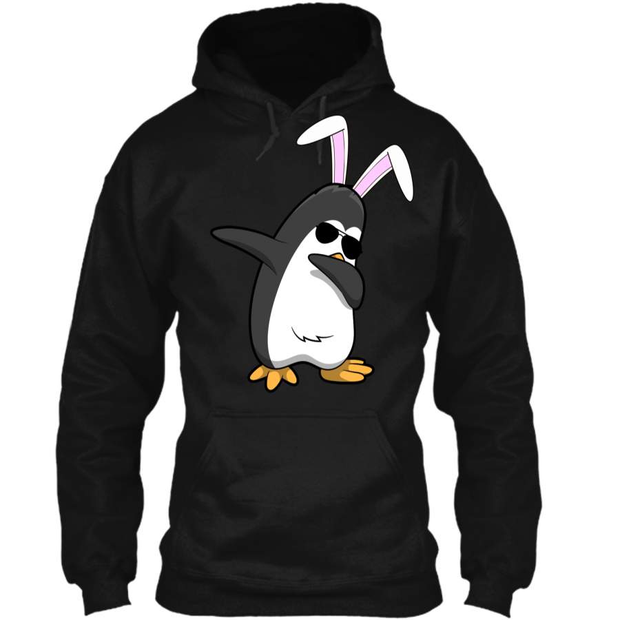 Dabbing Easter Bunny Shirt Penguin Dab Boys Girls Kids Gift Pullover Hoodie 8 oz