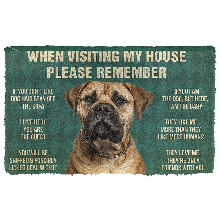 Waybackapparel Please Remember Bullmastiff Dog’S House Rules 3D Doormat