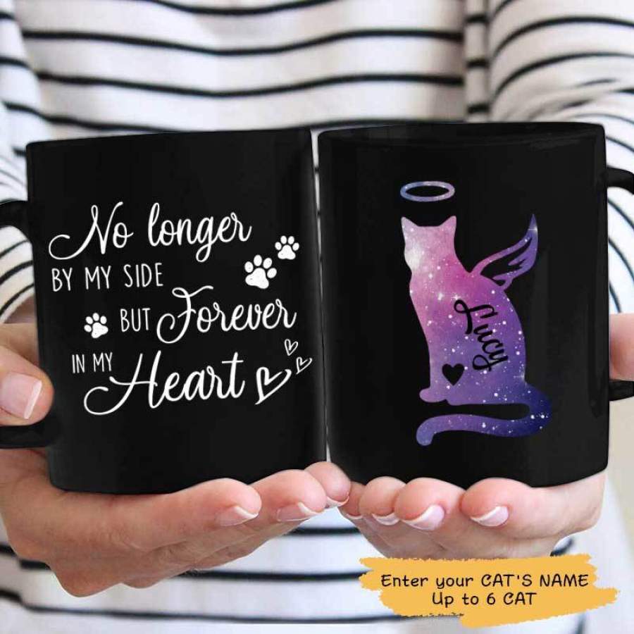 Forever In My Heart Cat Angel Galaxy Personalized Mug