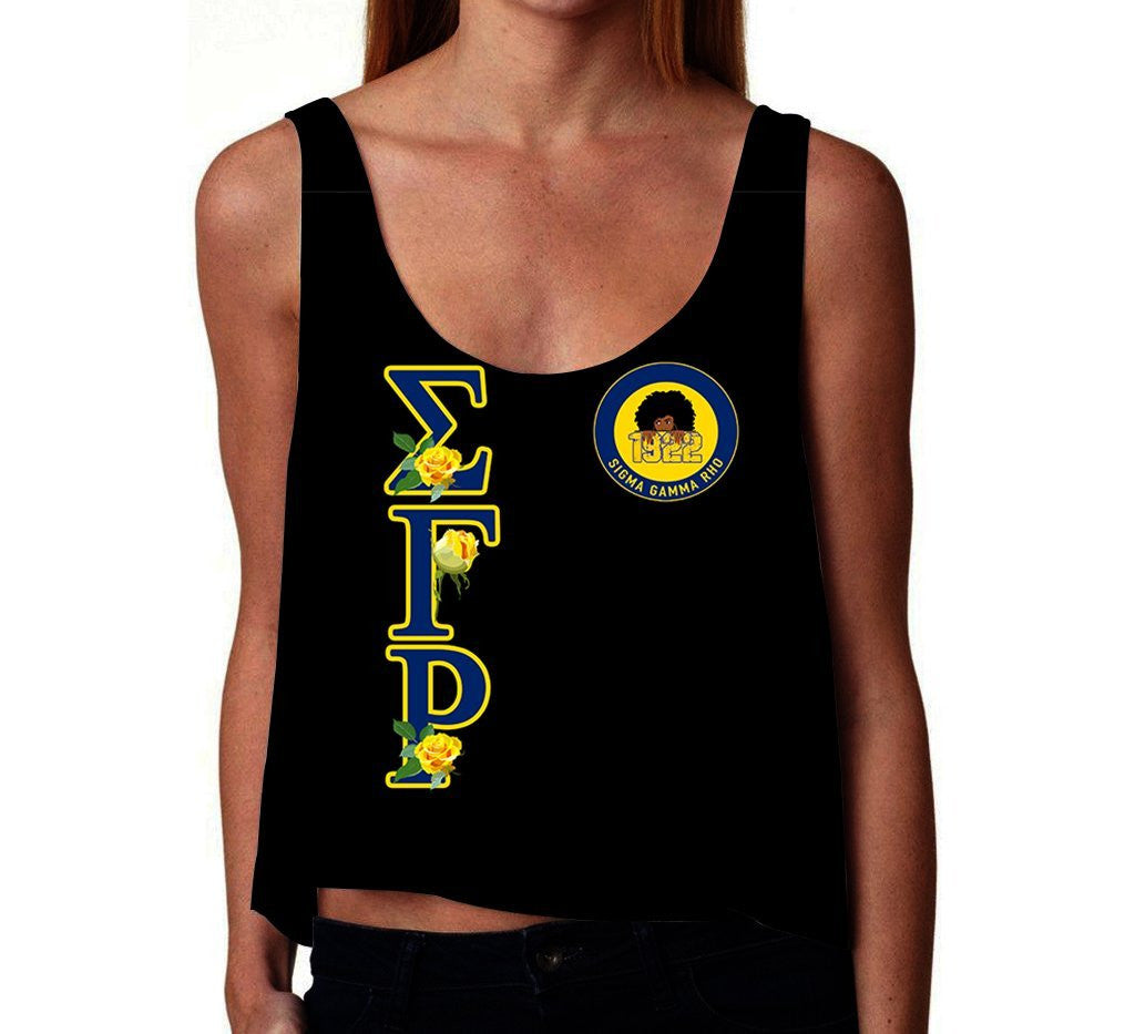 Sorority Tank Top – Sigma Gamma Rho Yellow Rose Croptop Tank Top