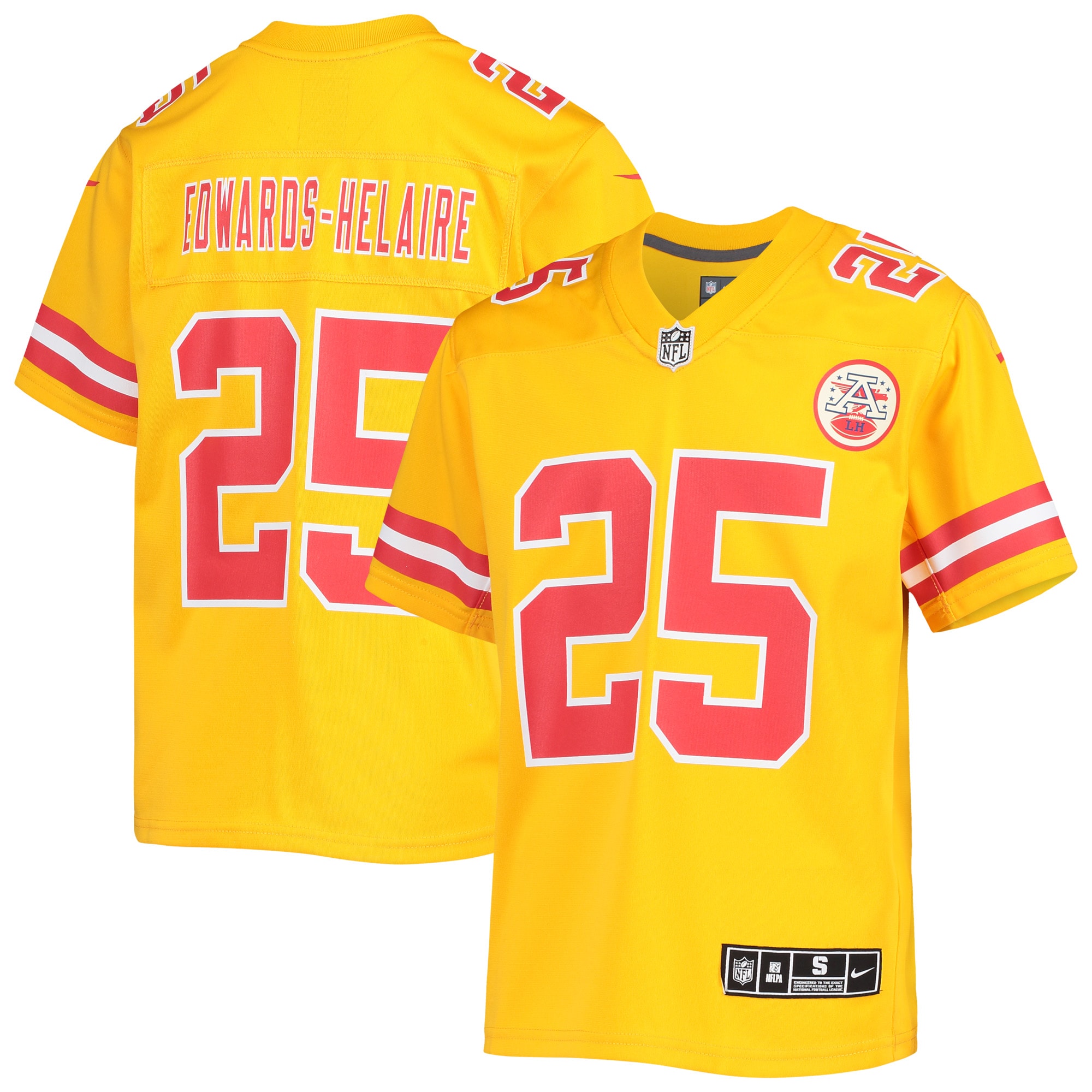 Clyde Edwards-Helaire Kansas City Chiefs Youth Inverted Team Game Jersey – Gold