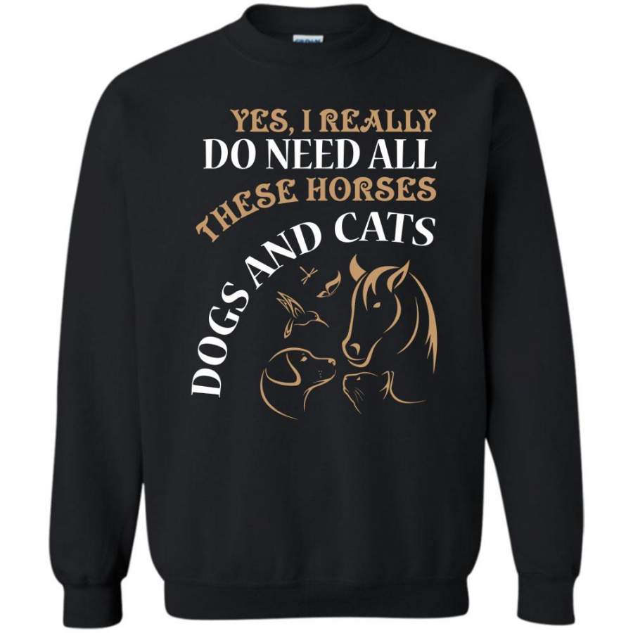 These Horses Dog And Cat T Shirt, I Am A Animal Lover Sweatshirt