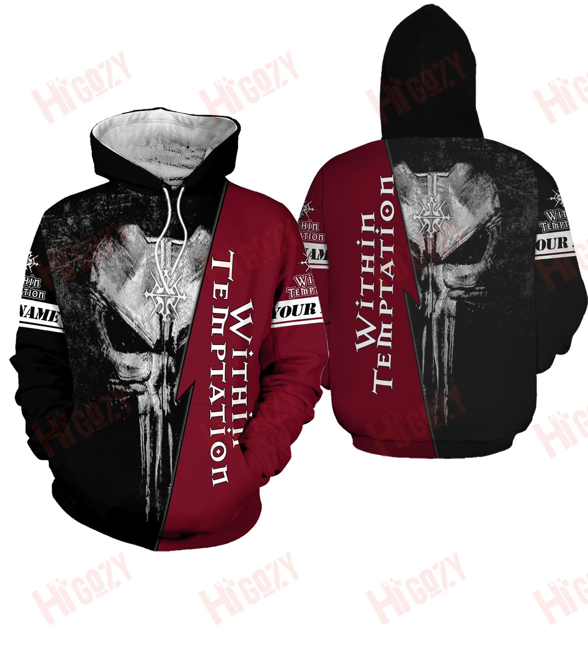 Within Temptation Customized Hoodie 3D, Within Temptation Customized 3D All Over Printed Clothes – Nh415